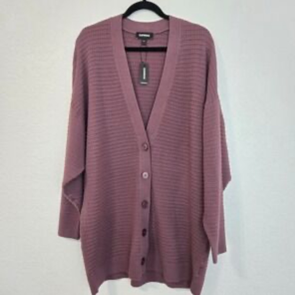 Express Women's Mauve‎ Cardigan Sweater Sz Small